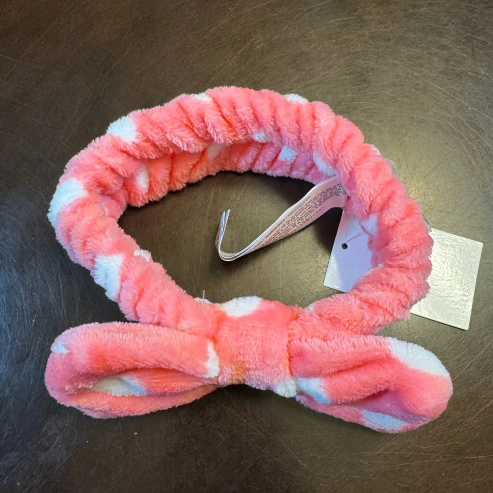 New Bow Headband Pink White